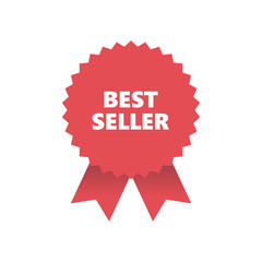Red Award Medal with ribbons, Banner. Best seller