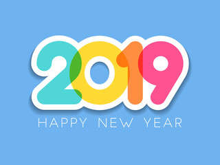 2019 Happy New Year typography design