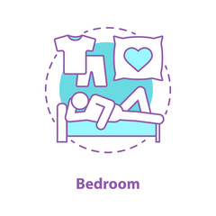 Person in bed concept icon