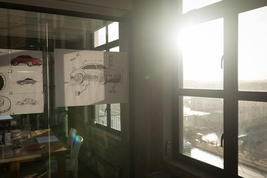 Chart on a glass board