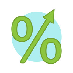 Percentage growth color icon