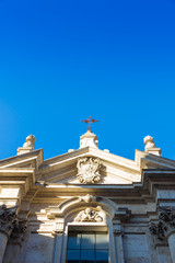 Particular of the St. Giorgio Church (1738) in Siena, Italy