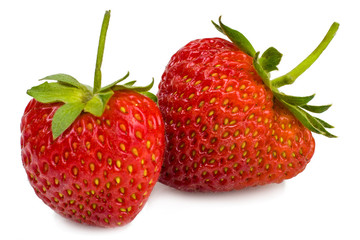 Strawberries isolated on white.