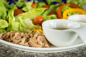 Food on the plate.