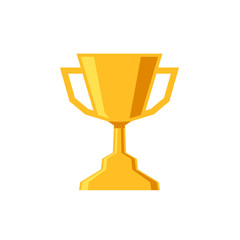 Winner Cup. Flat Design vector icon. Trophy, Prize on white background