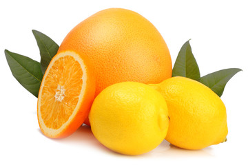 Lemons isolated on white background