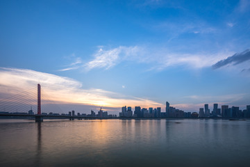 Fototapeta premium panoramic city skyline in hangzhou china