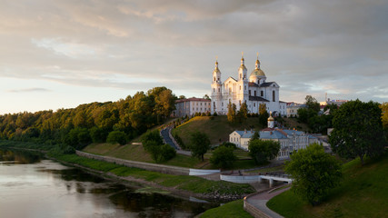 Сity of Vitebsk and Dvina river on a summer evening before sunset