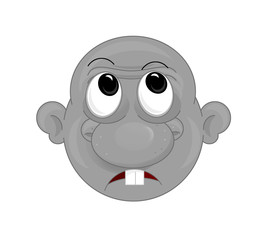 cartoon scene with face expression on white background - illustration for children
