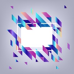 Obraz premium Modern banner with gradient geometric elements - abstract background with white rectangular space for text - vector illustration of presentation or promotion template with fluid color shapes.