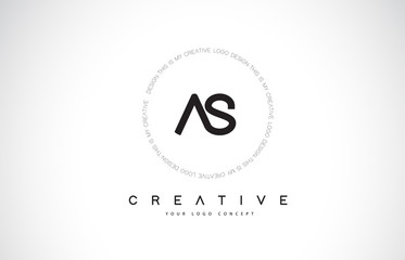 AS A S Logo Design with Black and White Creative Text Letter Vector.