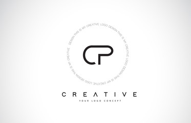 CP C P Logo Design with Black and White Creative Text Letter Vector.