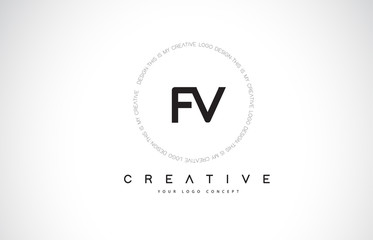 FV F V Logo Design with Black and White Creative Text Letter Vector.