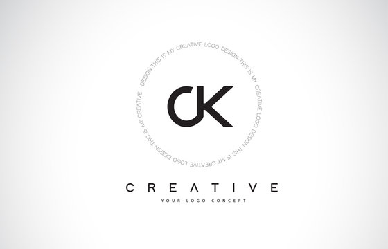 CK C K Logo Design with Black and White Creative Text Letter Vector.