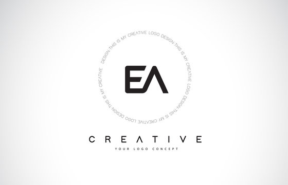 EA E A Logo Design with Black and White Creative Text Letter Vector.