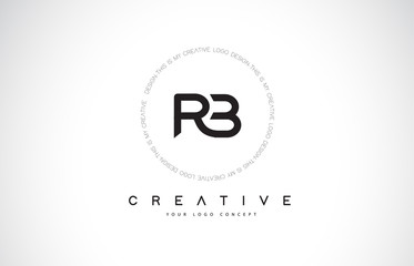 RB R B Logo Design with Black and White Creative Text Letter Vector.