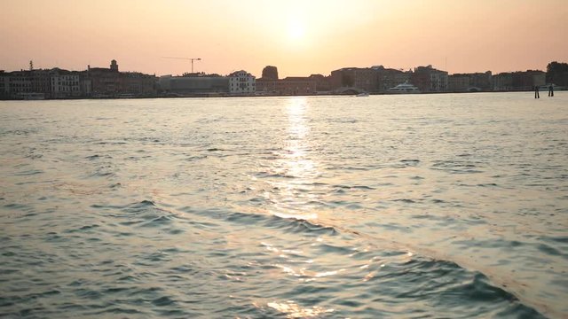 Shot on Canon 1DX MII in 4k 60fps. Recorded on a boat trip with a wonderful view at San Marco, Venice during sunrise.