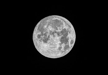 full moon in a black night sky