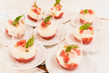 Ice cream dessert served during a wedding