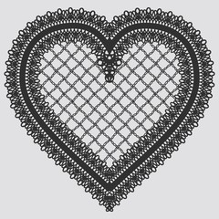 Lace element in the form of heart.