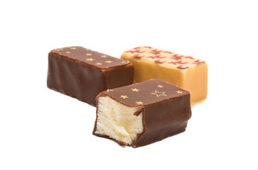 candy with souffle isolated on white background