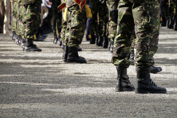 Soldiers at military parade in Romania