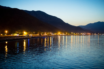 Night view light to place Adrasan Turkey