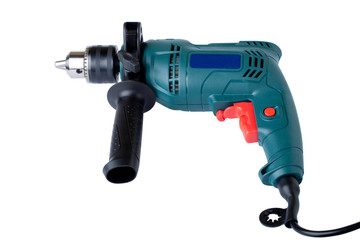 Electric drill on white background