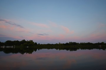 afterglow and sunset
