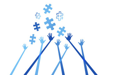 mani, braccia, puzzle, soluzioni, l