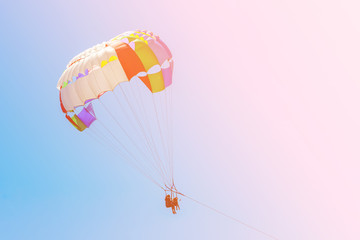 towed parachute against the sky on a summer day