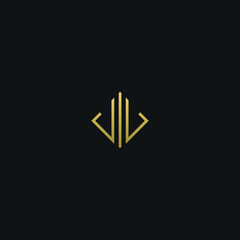 Modern creative elegant JJ black and gold color initial based letter icon logo
