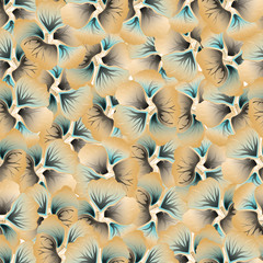 Flower print. Vintage Floral Pattern. Trendy seamless background. Fashion Texture. Monochrome wallpaper. Vector illustration.