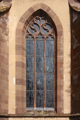Fototapeta na wymiar Gothic window at St. Marien, Saarburg-Beurig