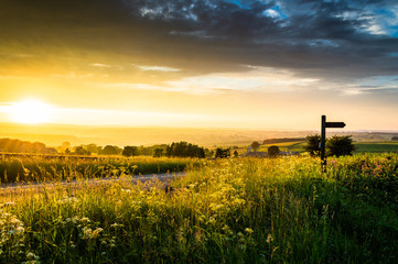 Sunset. Lindley meadows. Yorkshire. England