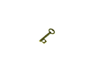 brass antique keys isolated on white background