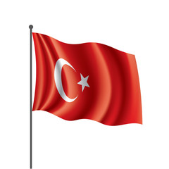 Turkey flag, vector illustration on a white background