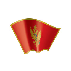 montenegro flag, vector illustration on a white background