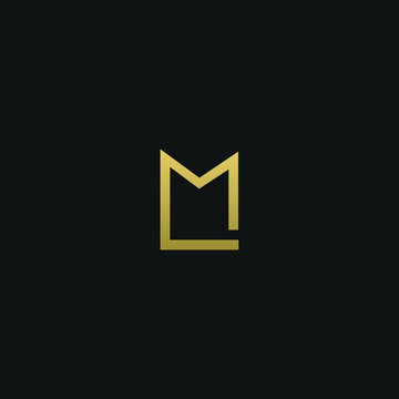 Modern creative elegant ML black and golden color initial based letter icon logo