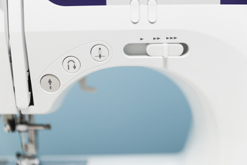 Closeup the sewing machine close up.