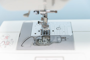 Closeup the sewing machine close up.