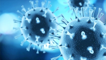 Virus cells or bacteria on background