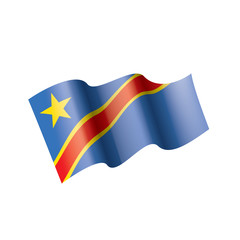 Democratic Republic of the Congo flag, vector illustration on a white background