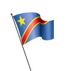 Democratic Republic of the Congo flag, vector illustration on a white background
