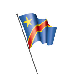 Democratic Republic of the Congo flag, vector illustration on a white background