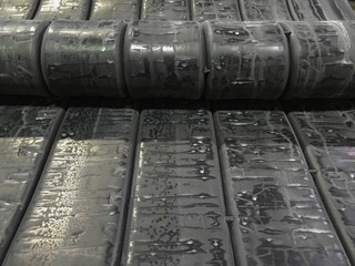 strip rubber is waiting in rubber factory