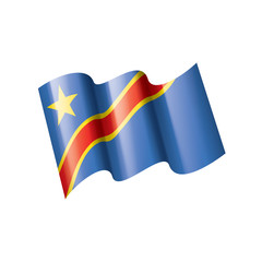 Democratic Republic of the Congo flag, vector illustration on a white background