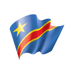 Democratic Republic of the Congo flag, vector illustration on a white background