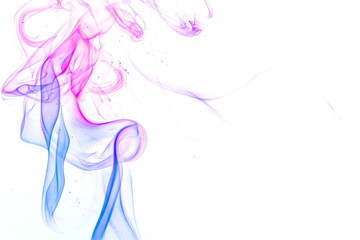 Colored smoke on white background