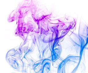 Fototapeta premium Colored smoke on white background